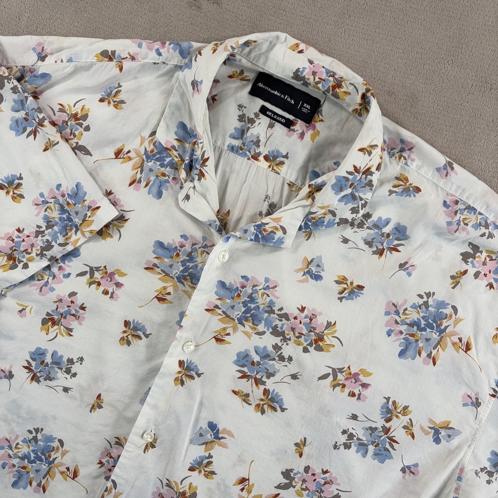 Abercrombie & Fitch Relaxed Camp Collar Shirt in Multi Floral Men 2XL Resort